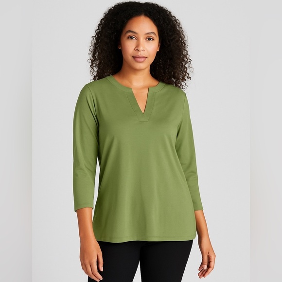 Banana Republic Green Mandarin Collar Blouse - Picture 2 of 9